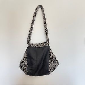 Tapestry Combine Faux Leather Hobos Bag